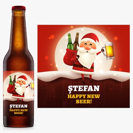 Bere personalizată cu text - Happy New Beer