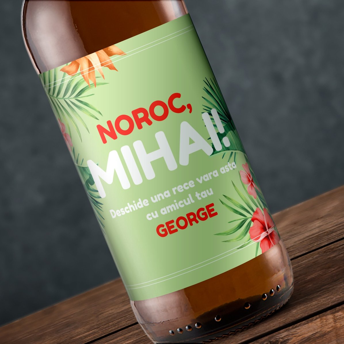 Bere personalizată cu text - Hibiscus