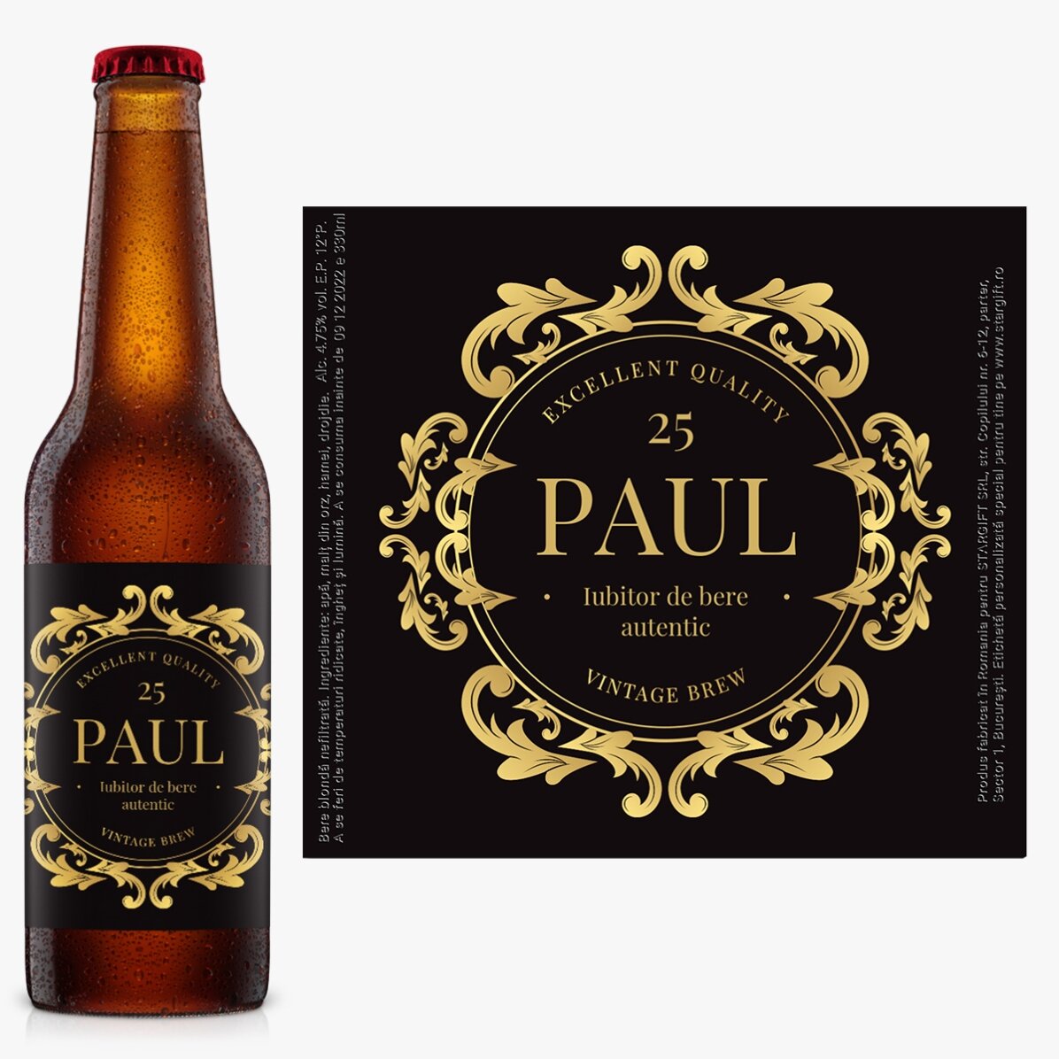 Bere personalizată cu text - Iubitor de bere