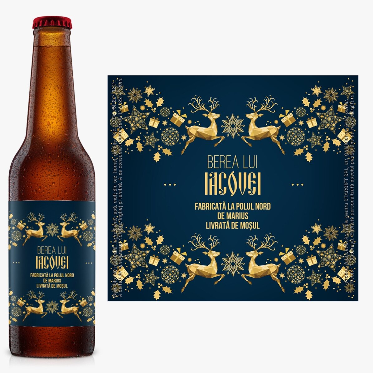 Bere personalizată cu text - Magia iernii