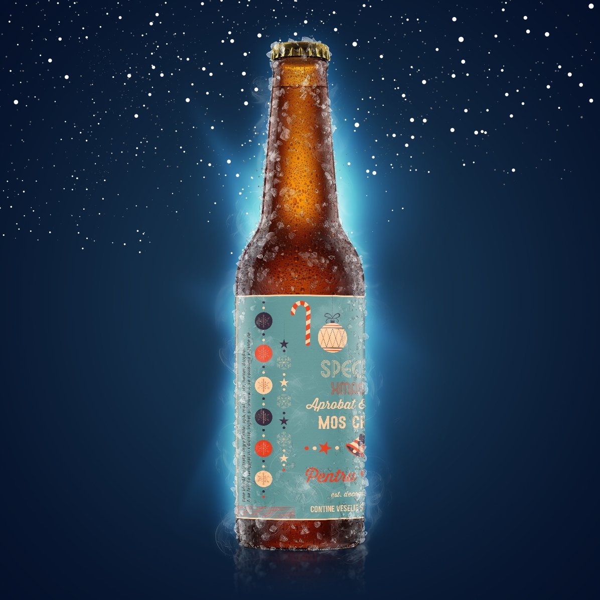 Bere personalizată cu text - Aprobată de Moș Crăciun