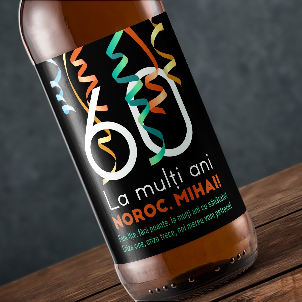 Bere personalizată cu text - Noroc