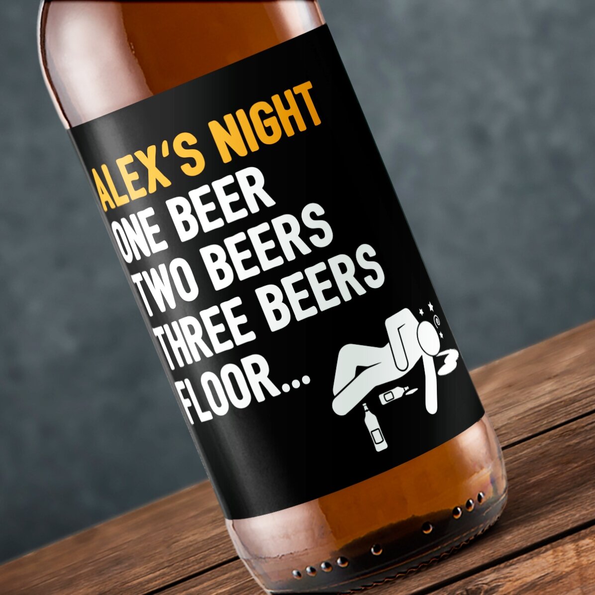 Bere personalizată cu text - One beer, two beers...