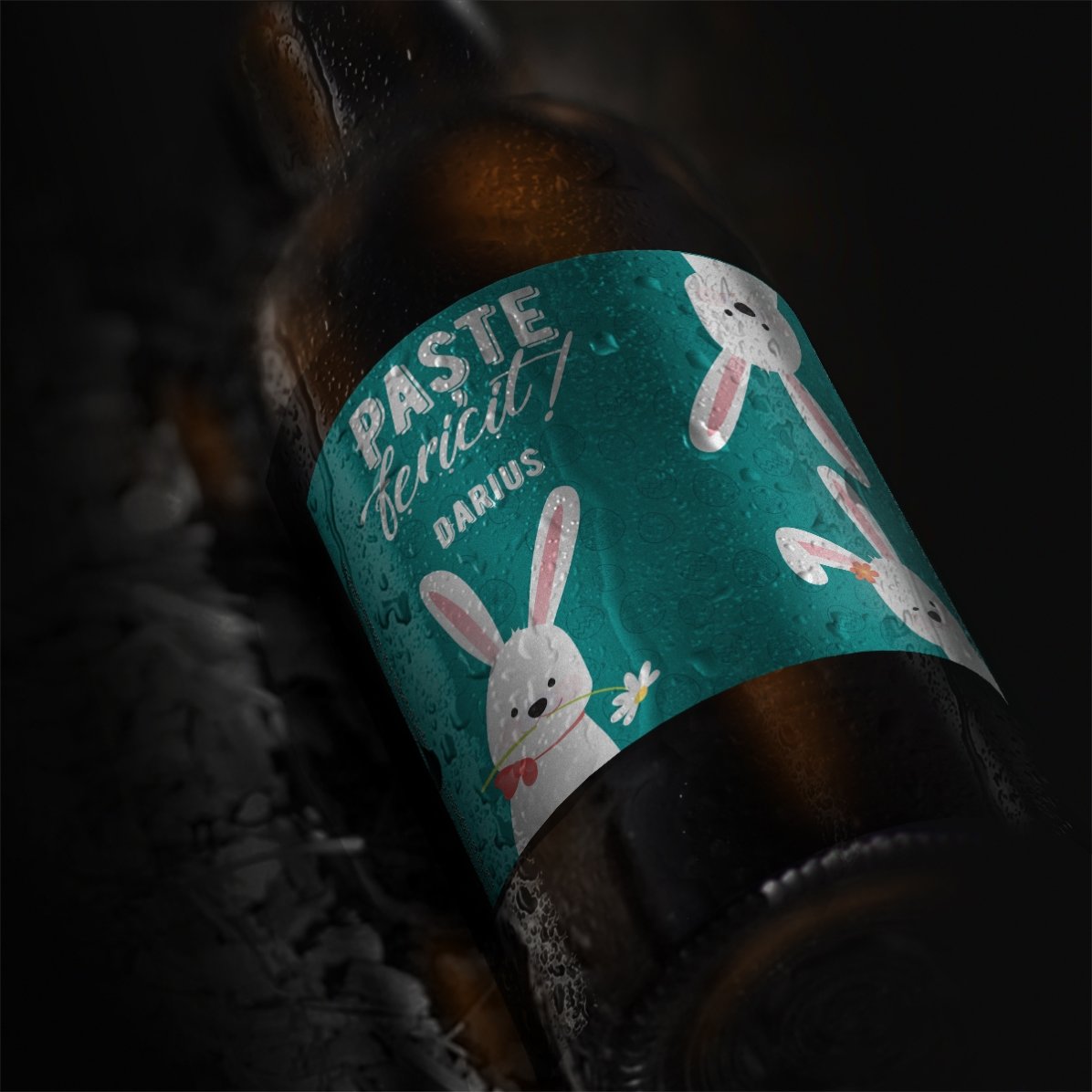 Bere personalizată cu text - Paște fericit