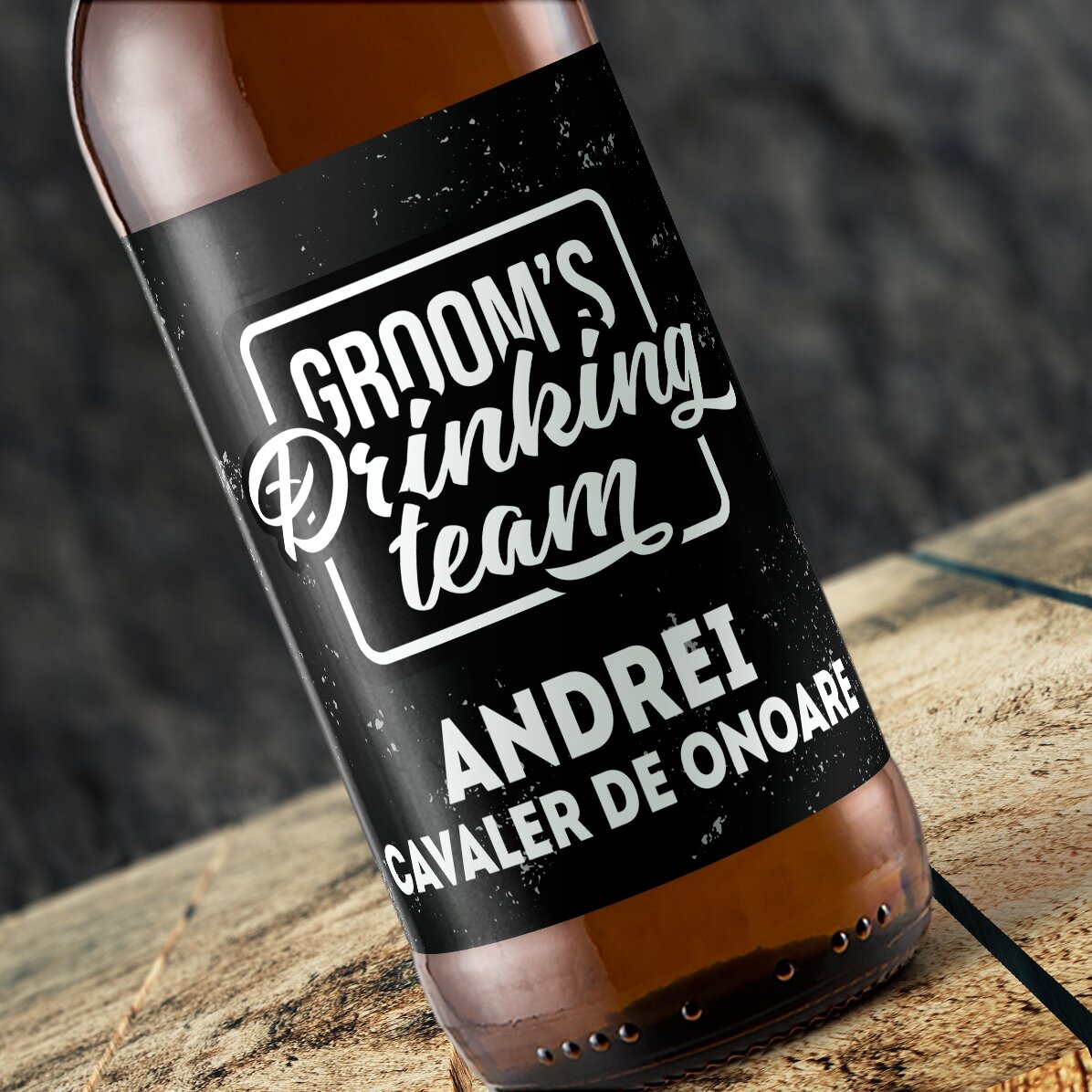 Bere personalizată cu text pentru petrecerea burlacilor - Groom