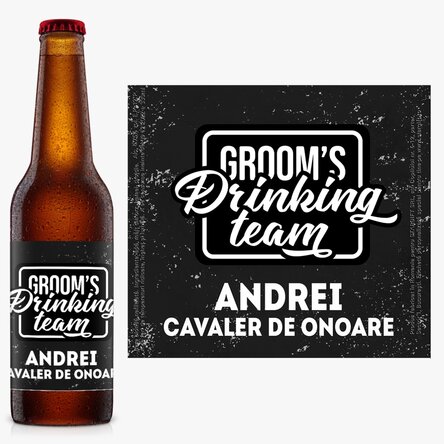 Bere personalizată cu text pentru petrecerea burlacilor - Groom