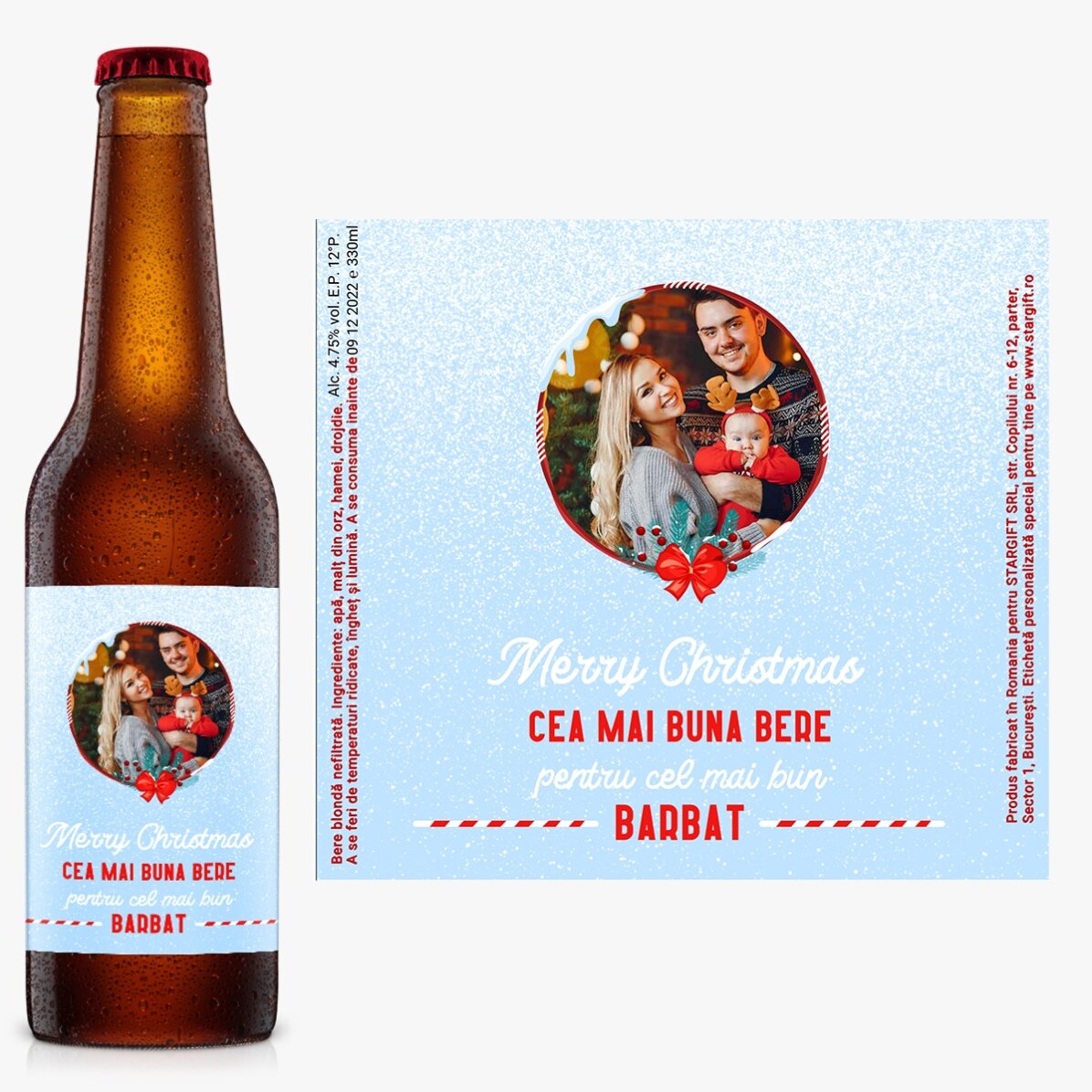 Bere personalizată cu text - Sweet Christmas