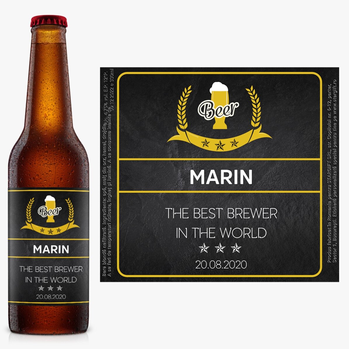 Bere personalizată cu text - The best brewer