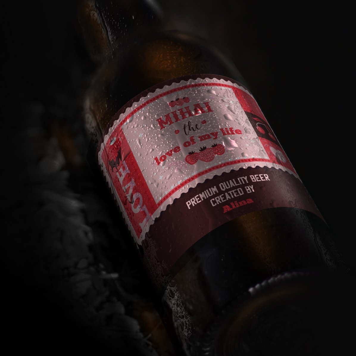 Bere personalizată cu text - Valentine