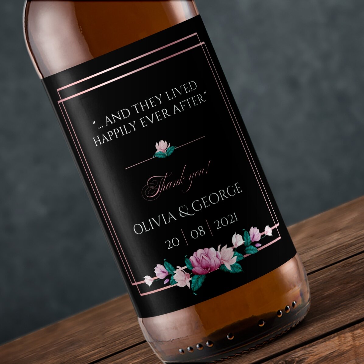 Bere personalizată cu text - Wedding 