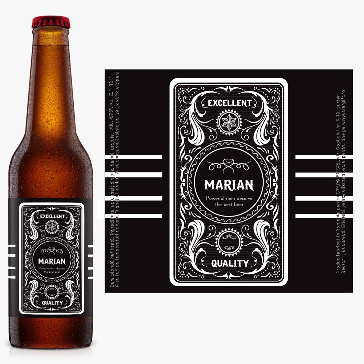 Bere personalizată cu text - Western