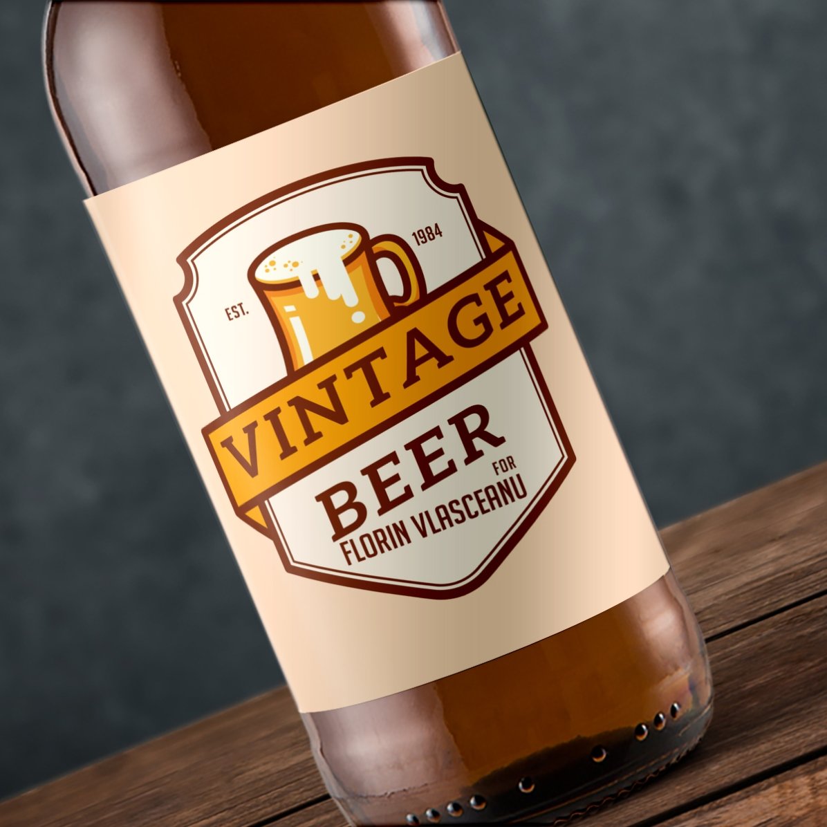 Bere personalizată - vintage label for