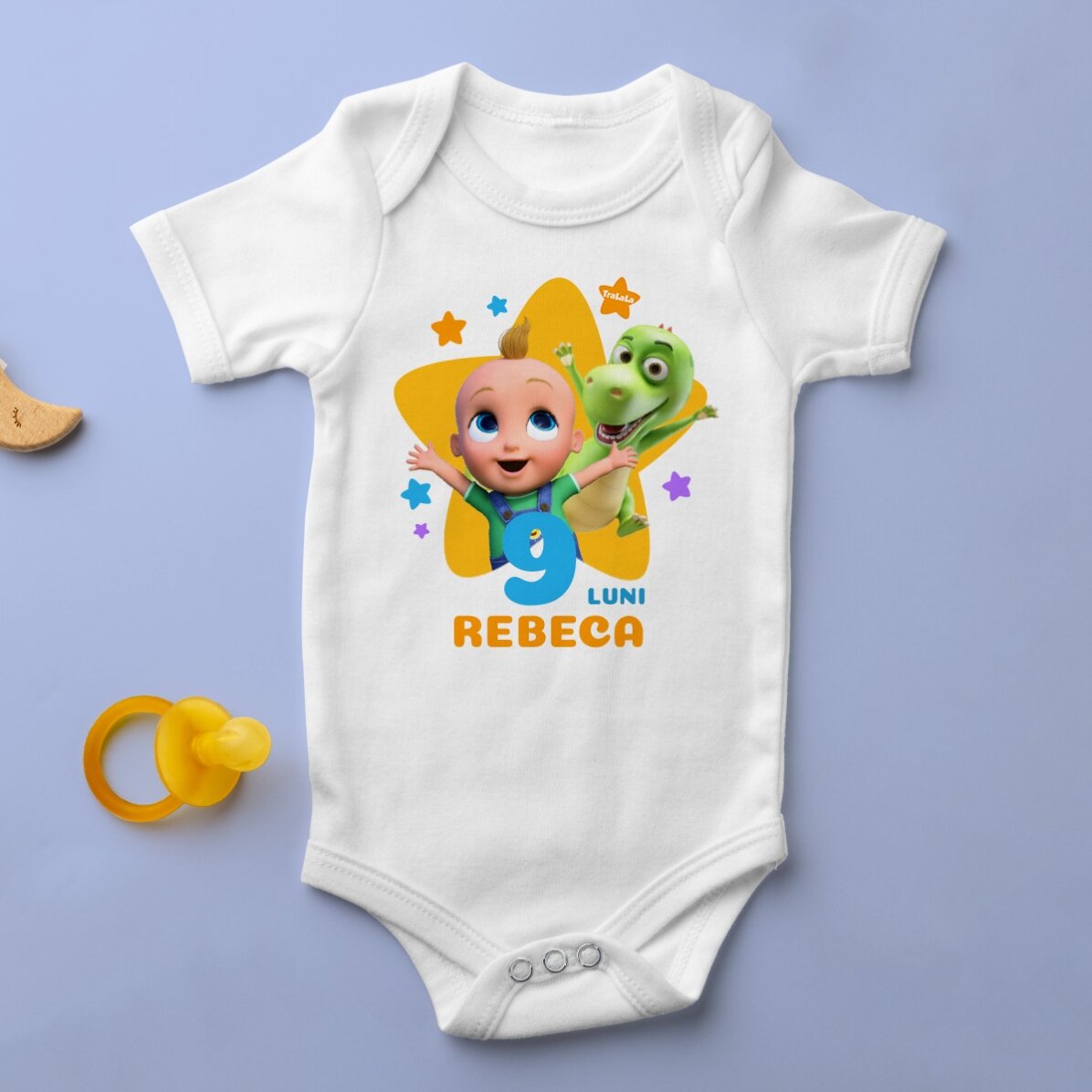 Body aniversar pentru copii personalizat cu vârstă și nume - TraLaLa