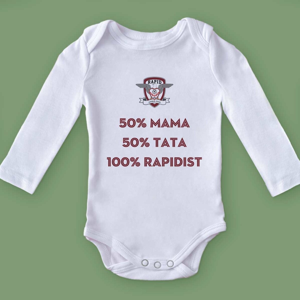 Body pentru copii FC Rapid personalizat cu mesaj - 100% Rapidist