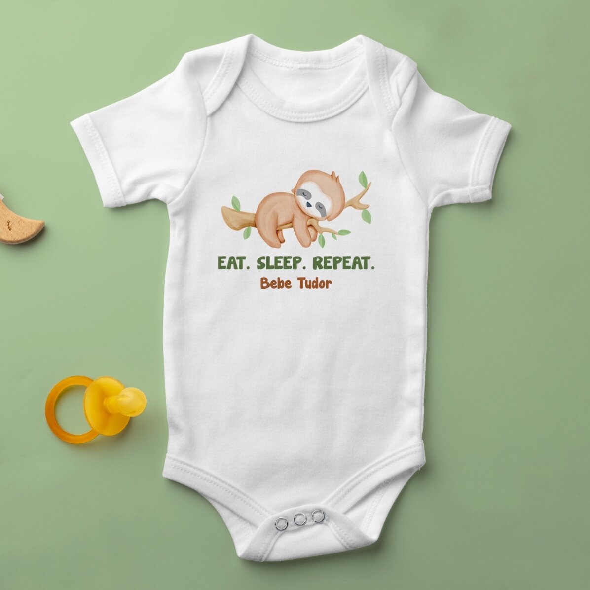 Body pentru copii personalizat cu mesaj - Eat. Sleep. Repeat