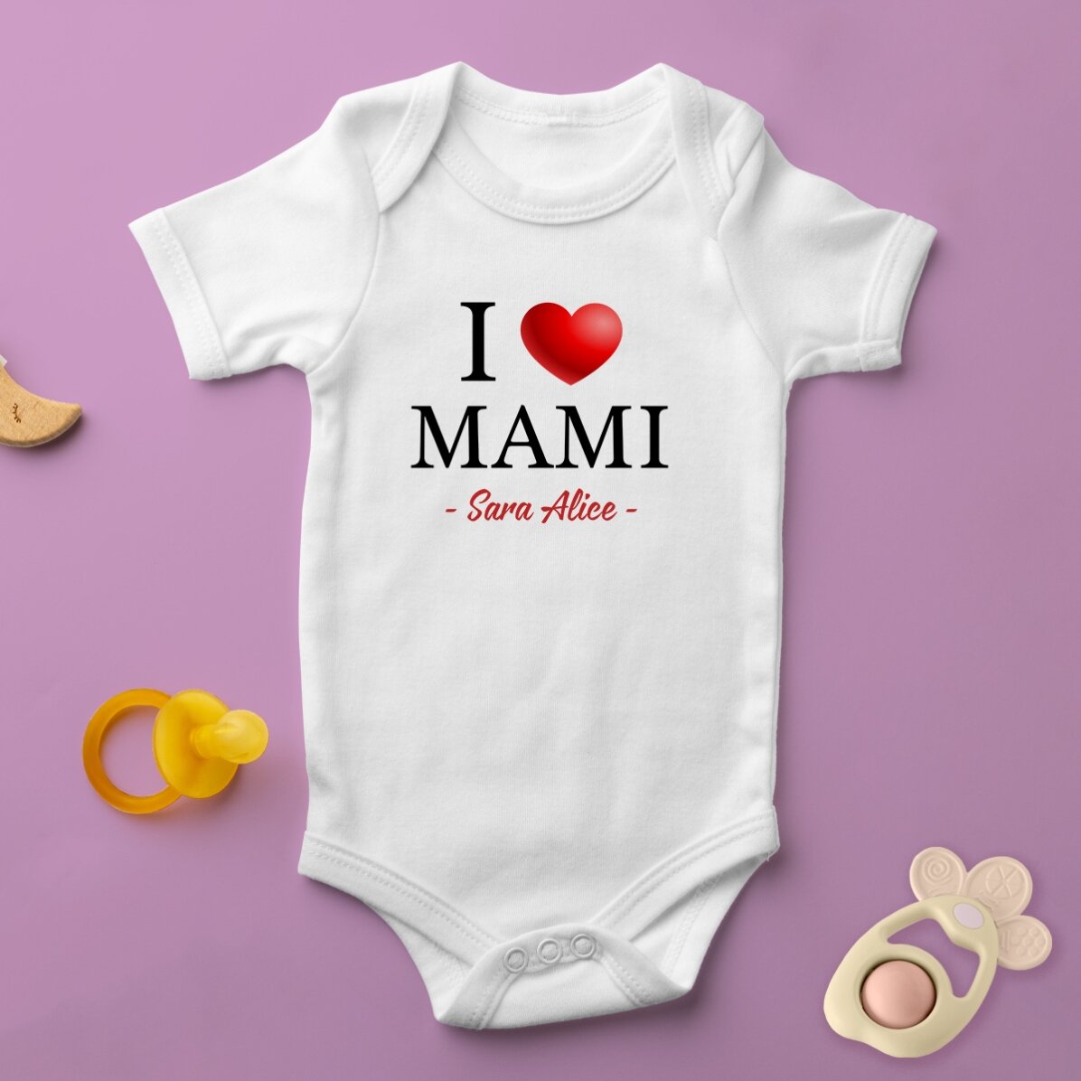 Body pentru copii personalizat cu mesaj - i love