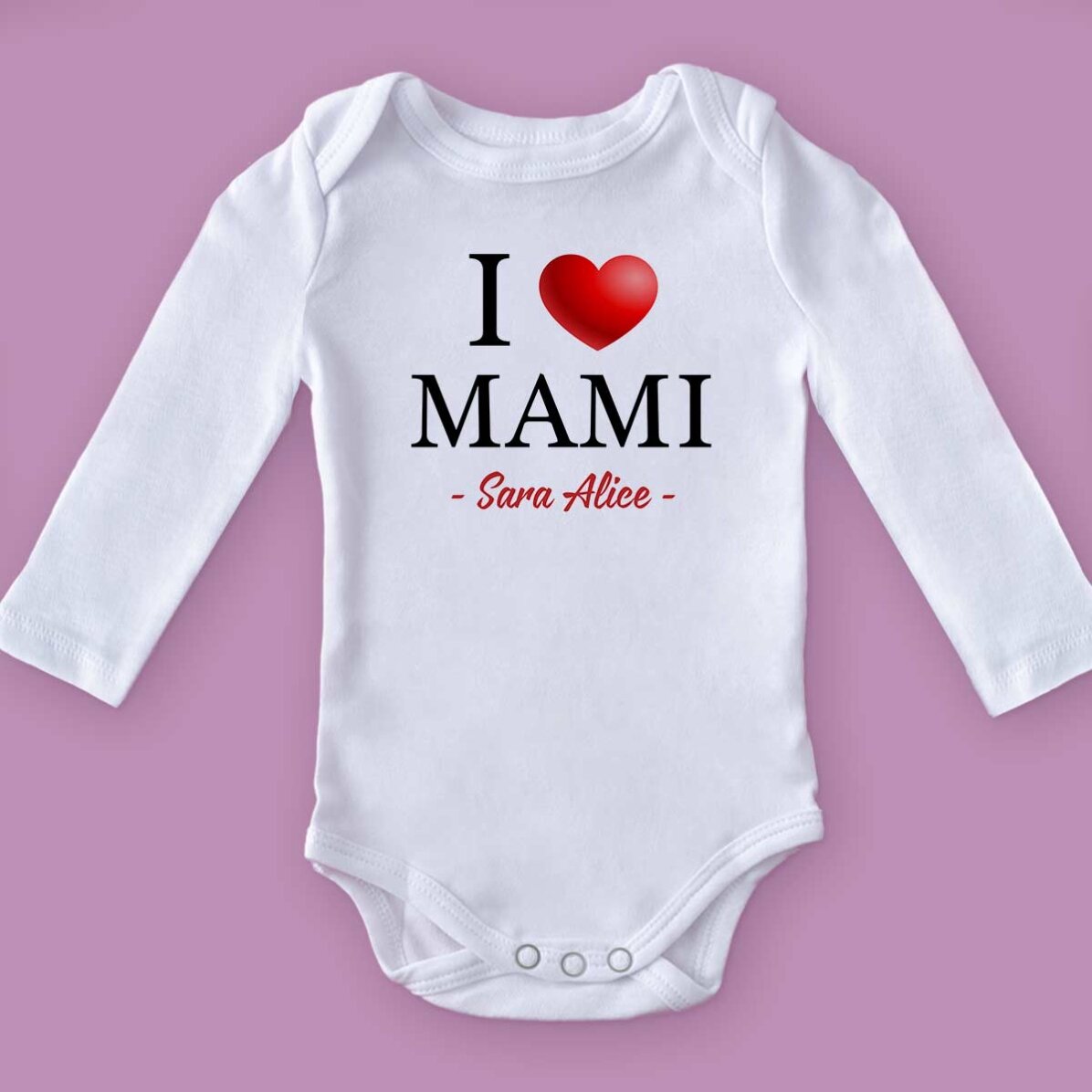 Body pentru copii personalizat cu mesaj - i love