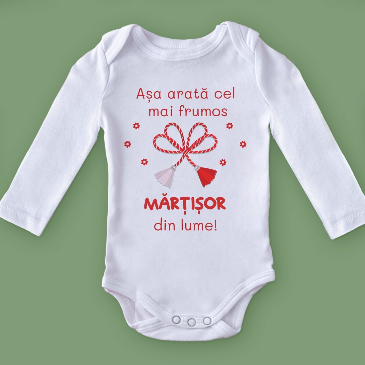 Body pentru copii personalizat cu mesaj - Mărțișor