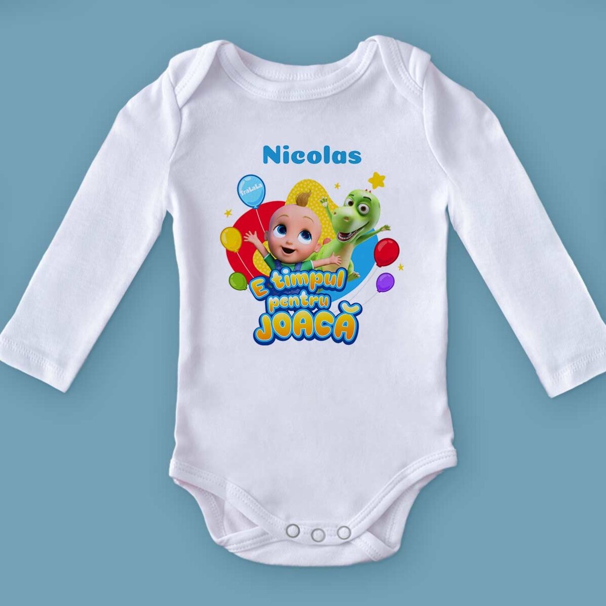 Body pentru copii personalizat cu nume - E timpul pentru joacă cu TraLaLa