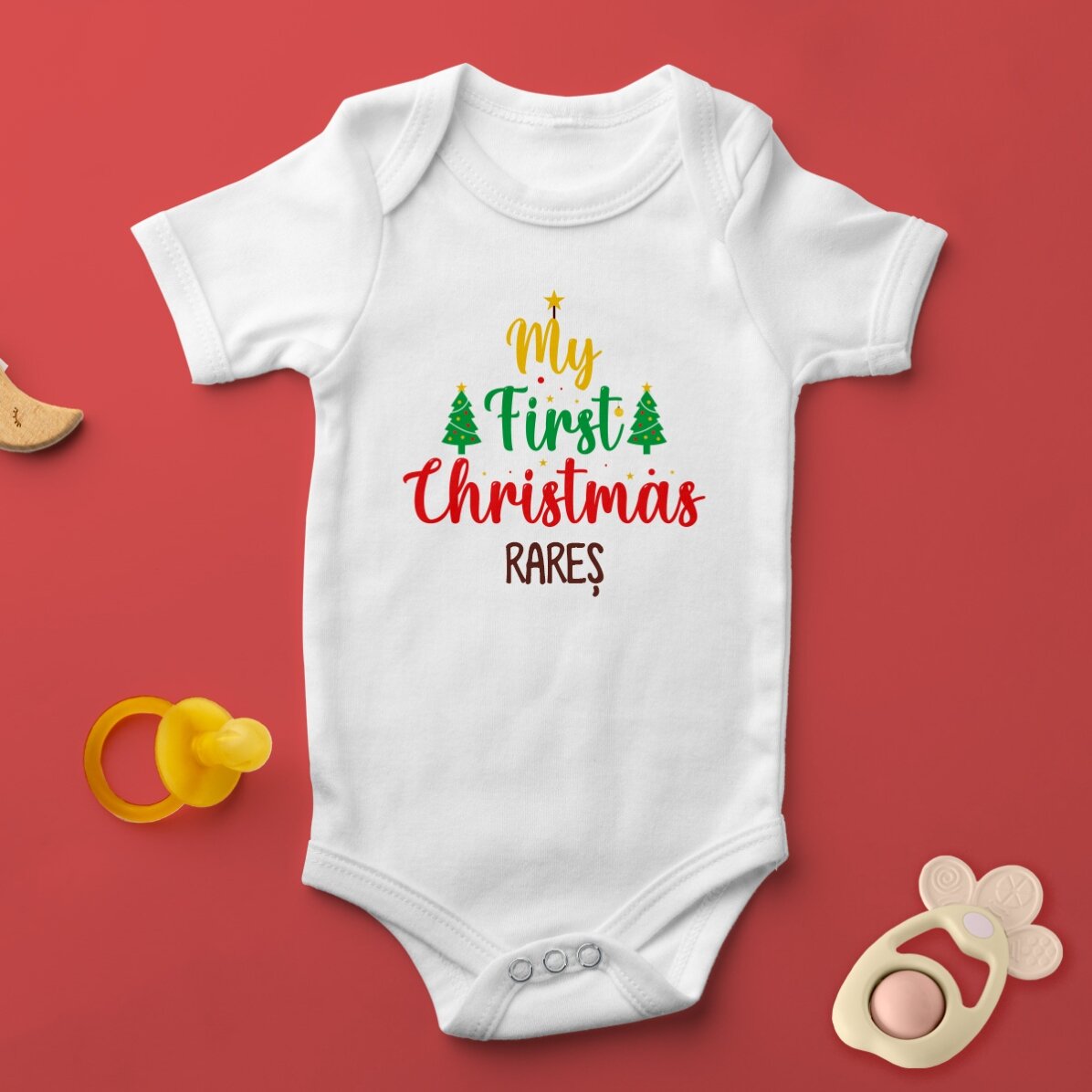 Body pentru copii personalizat cu text - My first Christmas