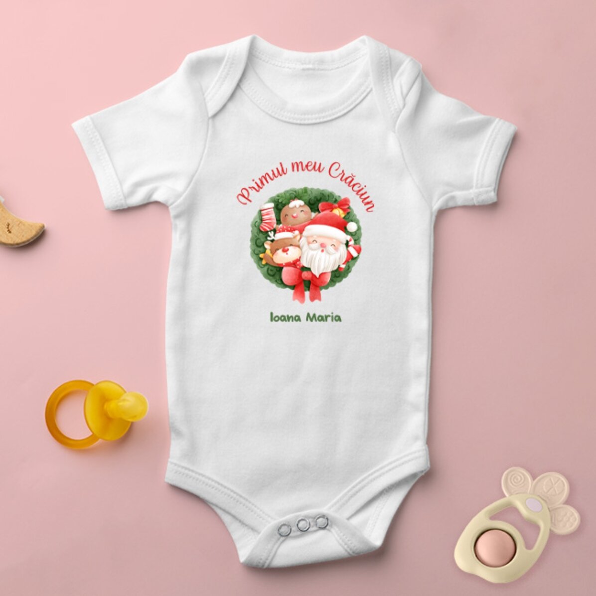 Body pentru copii personalizat cu text - Primul meu Crăciun