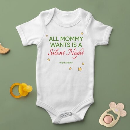 Body pentru copii personalizat cu text - Silent Night