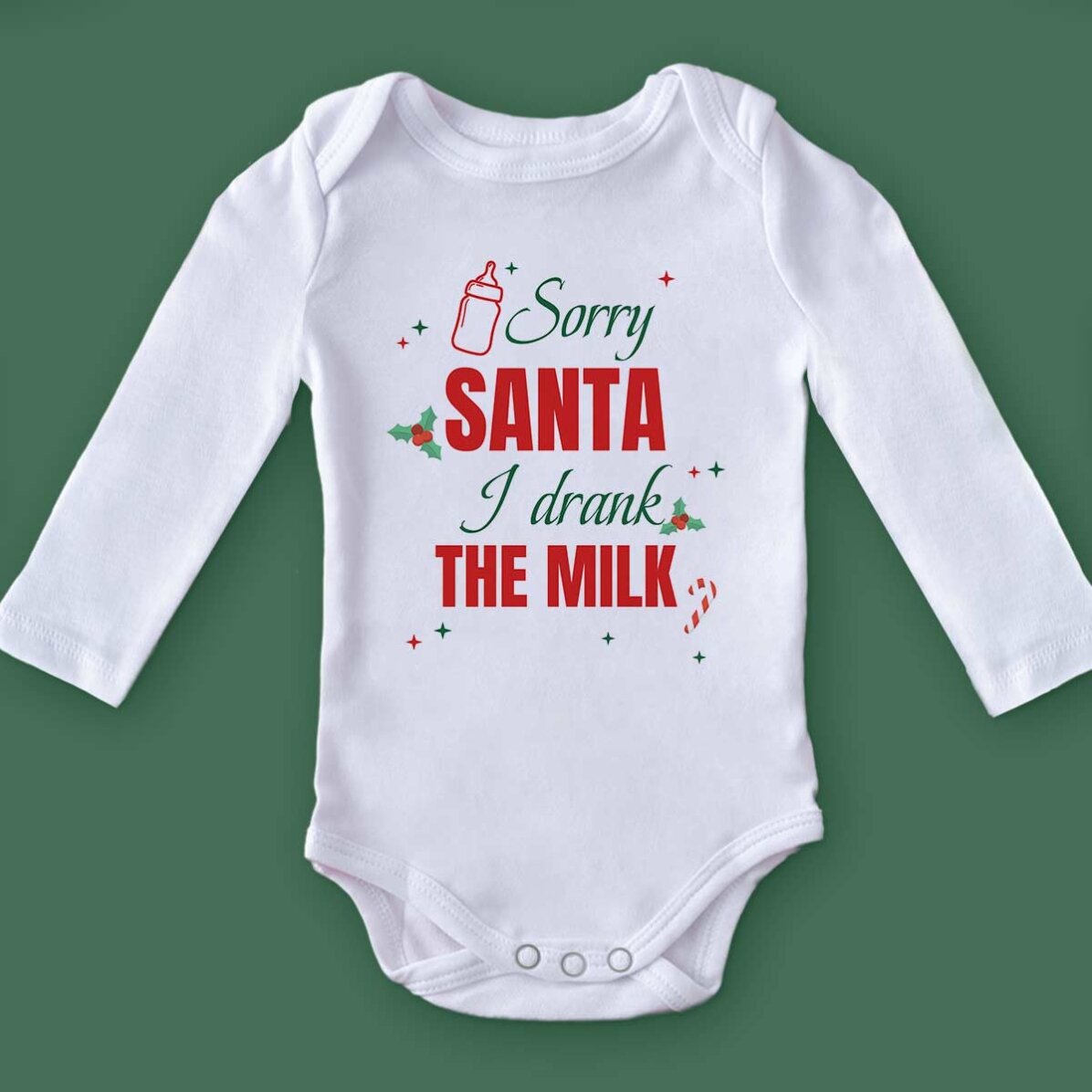 Body pentru copii personalizat cu text - Sorry Santa