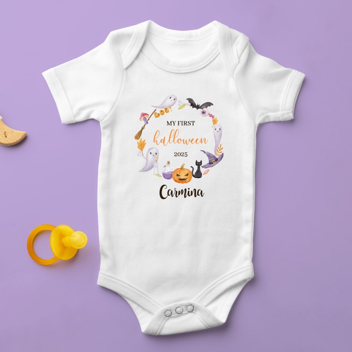 Body pentru copii personalizat cu text - My first Halloween