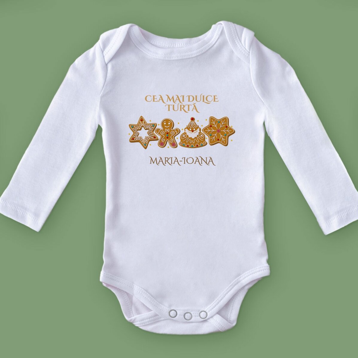 Body pentru copii personalizat cu text - Turtă dulce