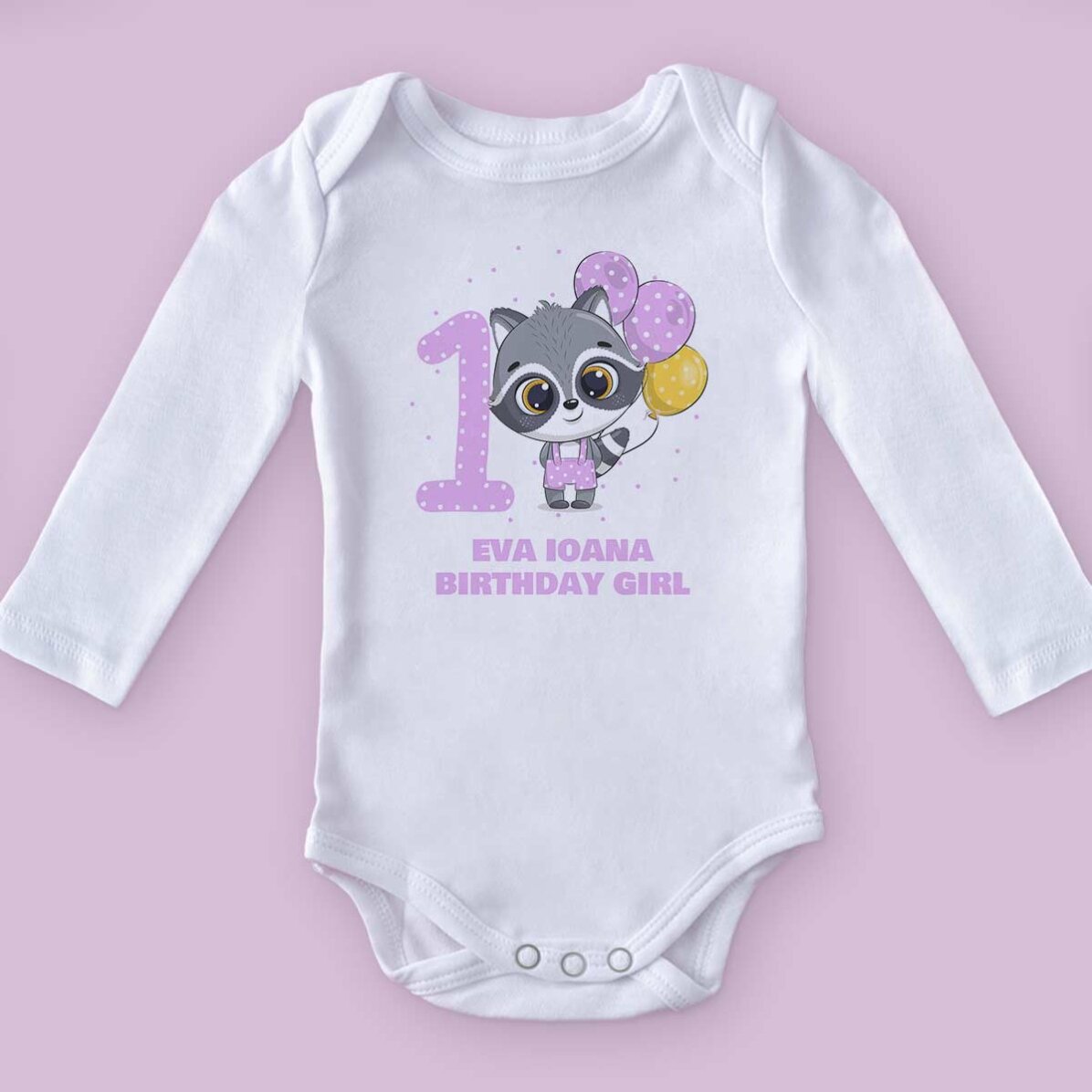 Body pentru copii personalizat cu vârstă și nume - Birthday