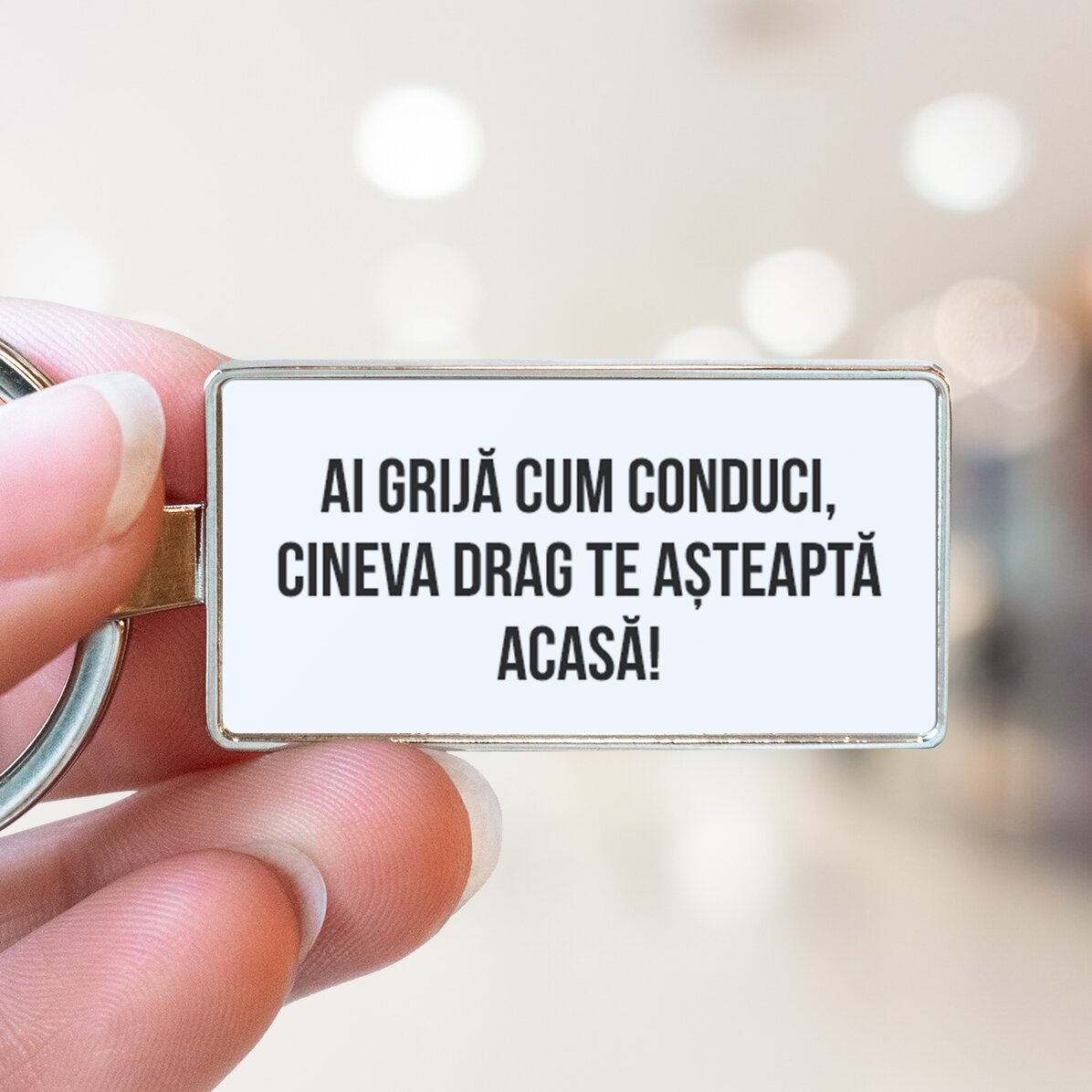 Breloc personalizat cu două poze și text 