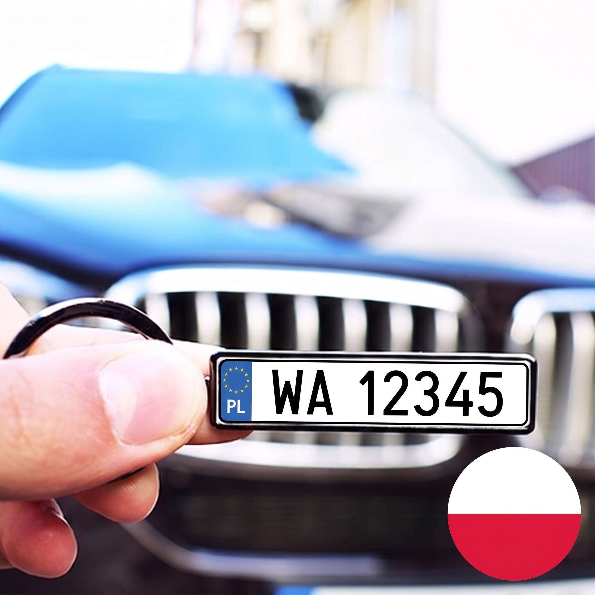 Персонализиран ключодържател с полски автомобилен номер