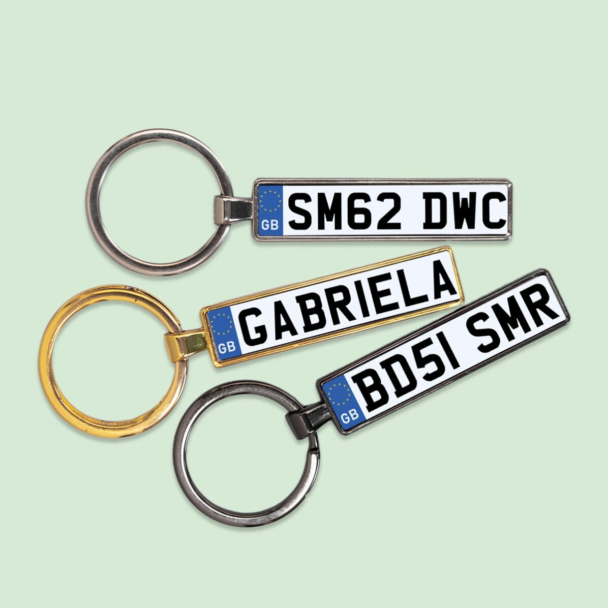 Breloc personalizat cu număr auto de Marea Britanie