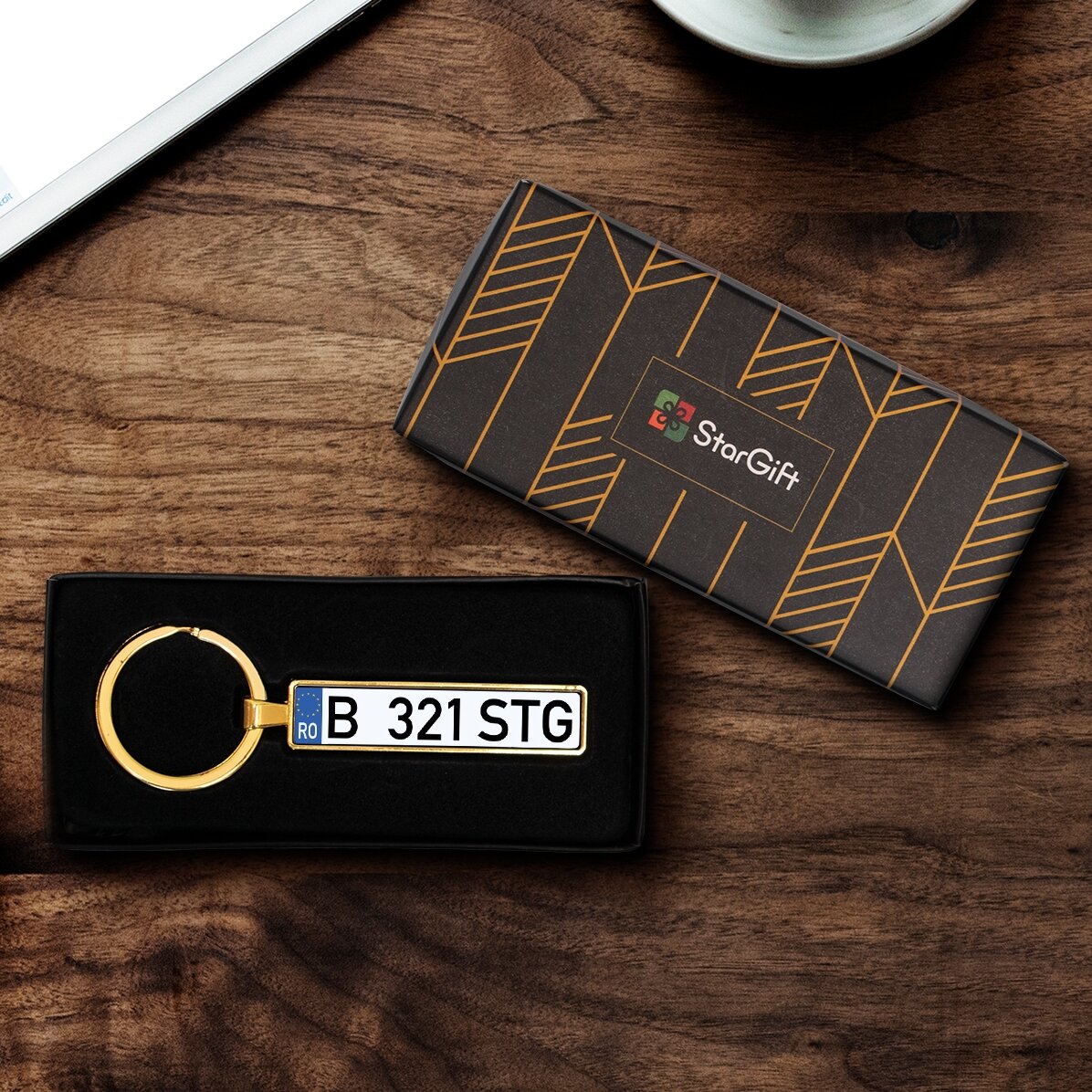 Breloc personalizat cu număr auto