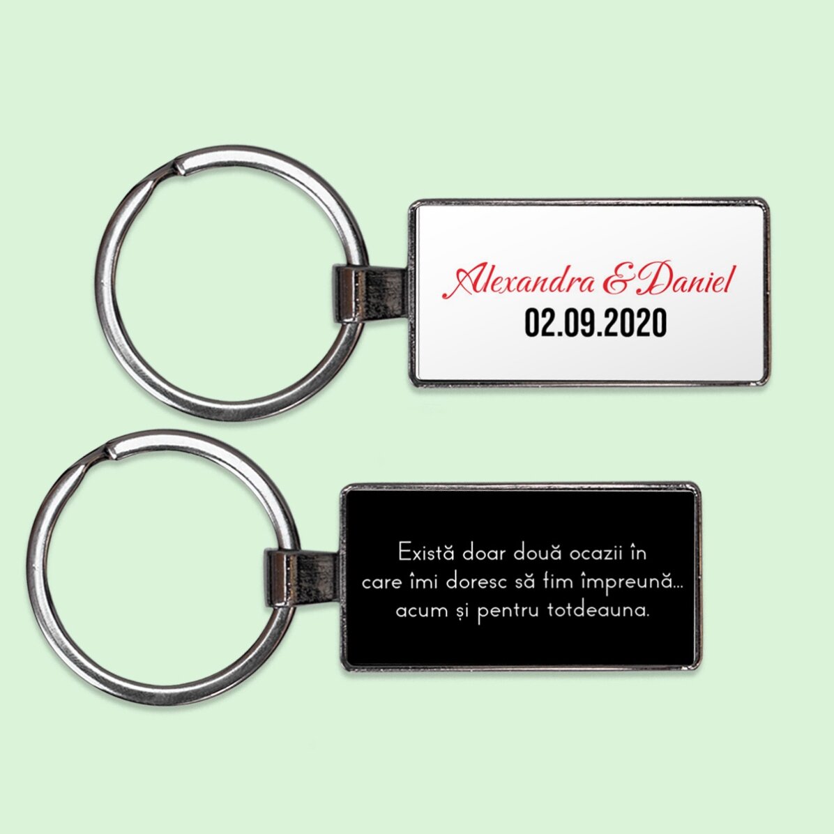 Breloc personalizat cu nume și mesaj