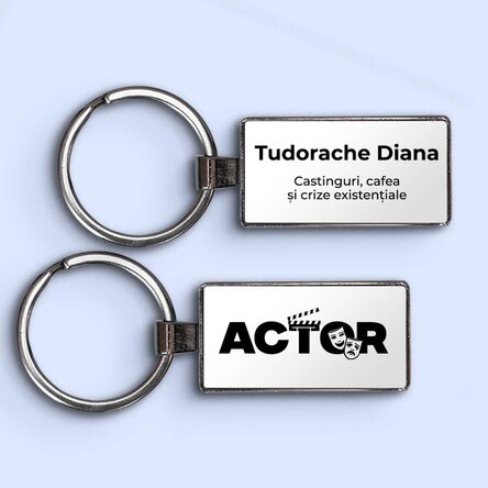 Breloc personalizat cu nume și text - Actor