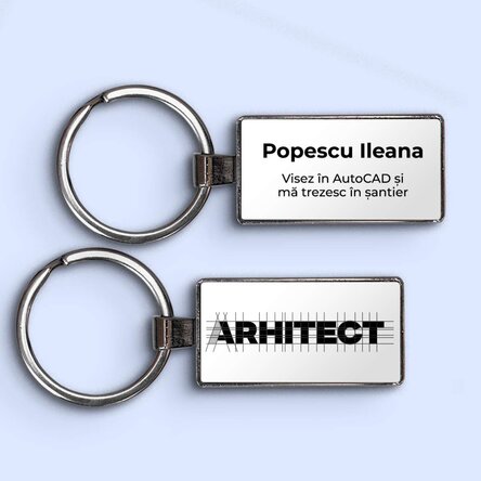 Breloc personalizat cu nume și text - Arhitect