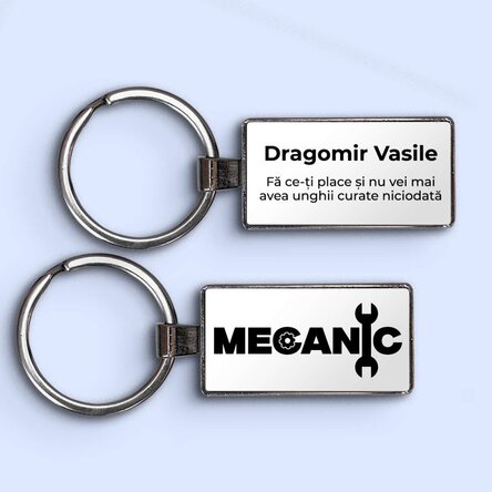 Breloc personalizat cu nume și text - Mecanic