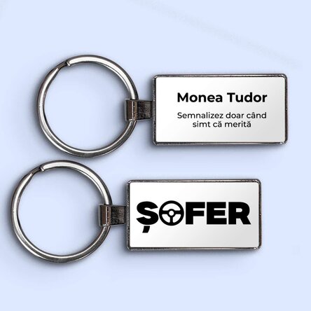 Breloc personalizat cu nume și text - Șofer