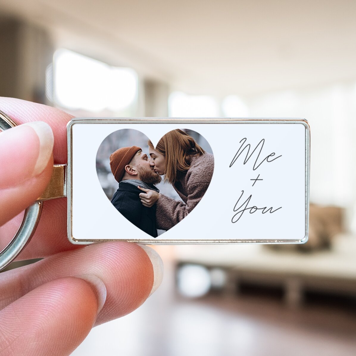 Breloc personalizat cu text și poză - Heart