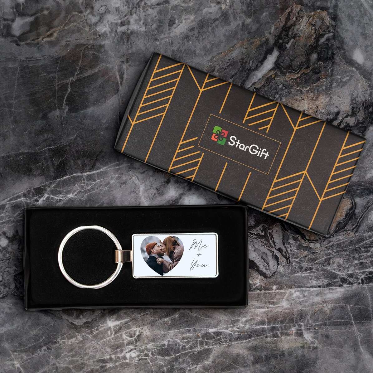 Breloc personalizat cu text și poză - Heart