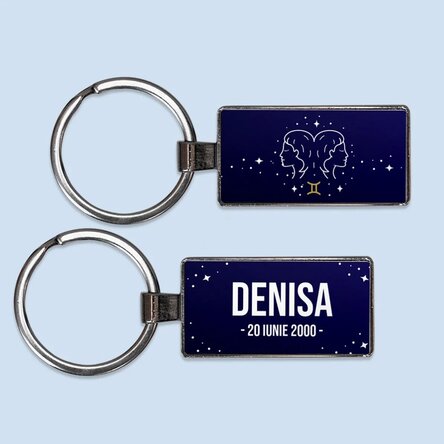 Breloc personalizat cu text și zodie