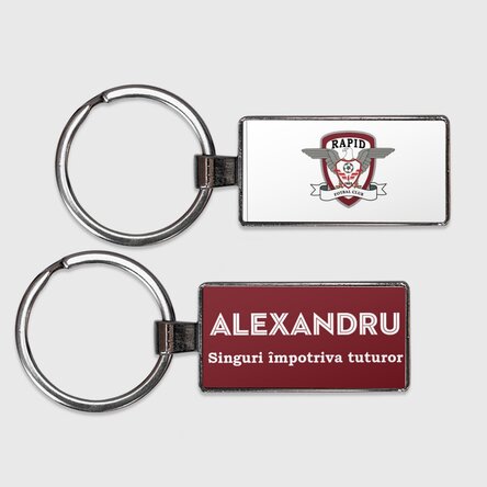 Breloc personalizat FC Rapid cu nume și mesaj