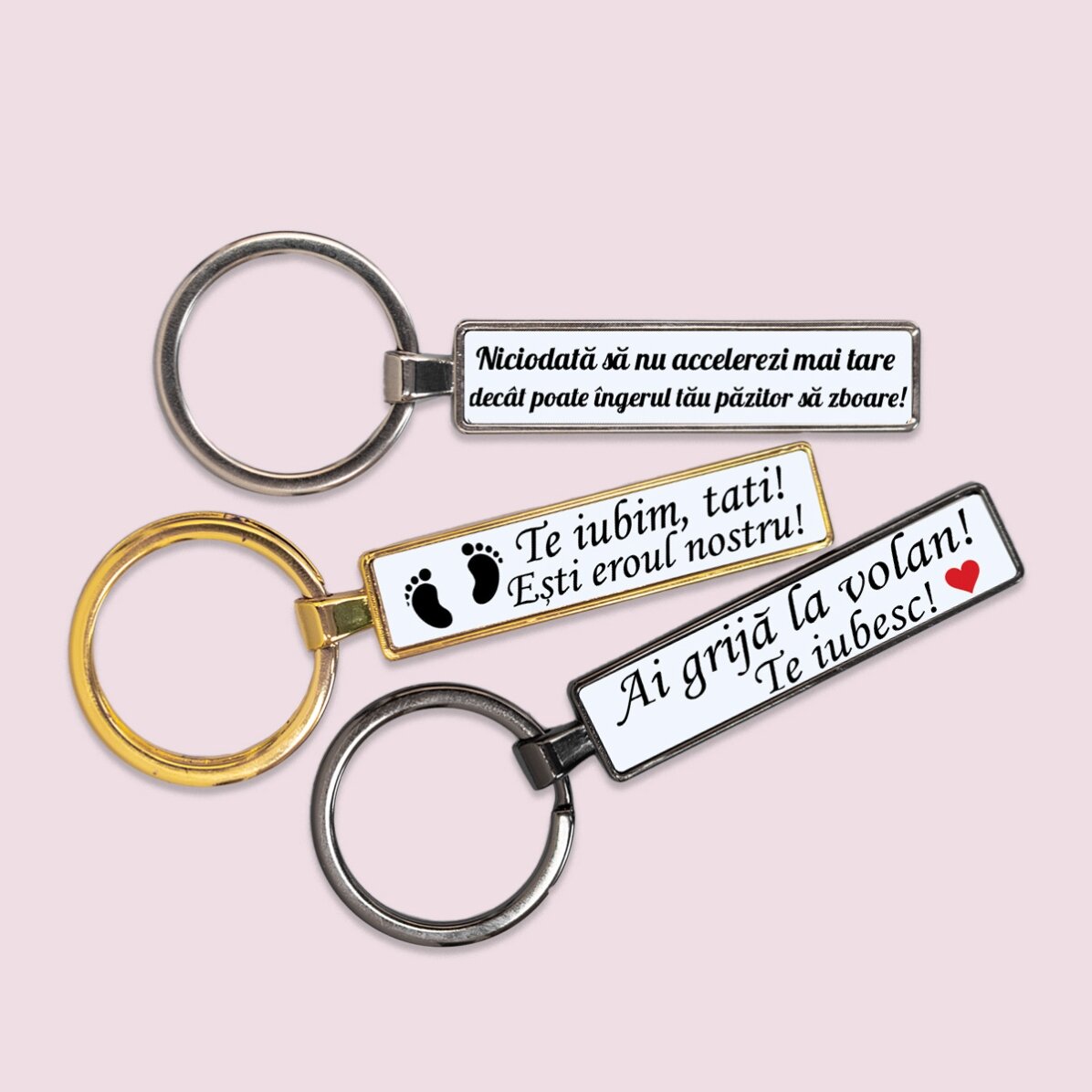 Breloc replică număr auto personalizat cu mesaj