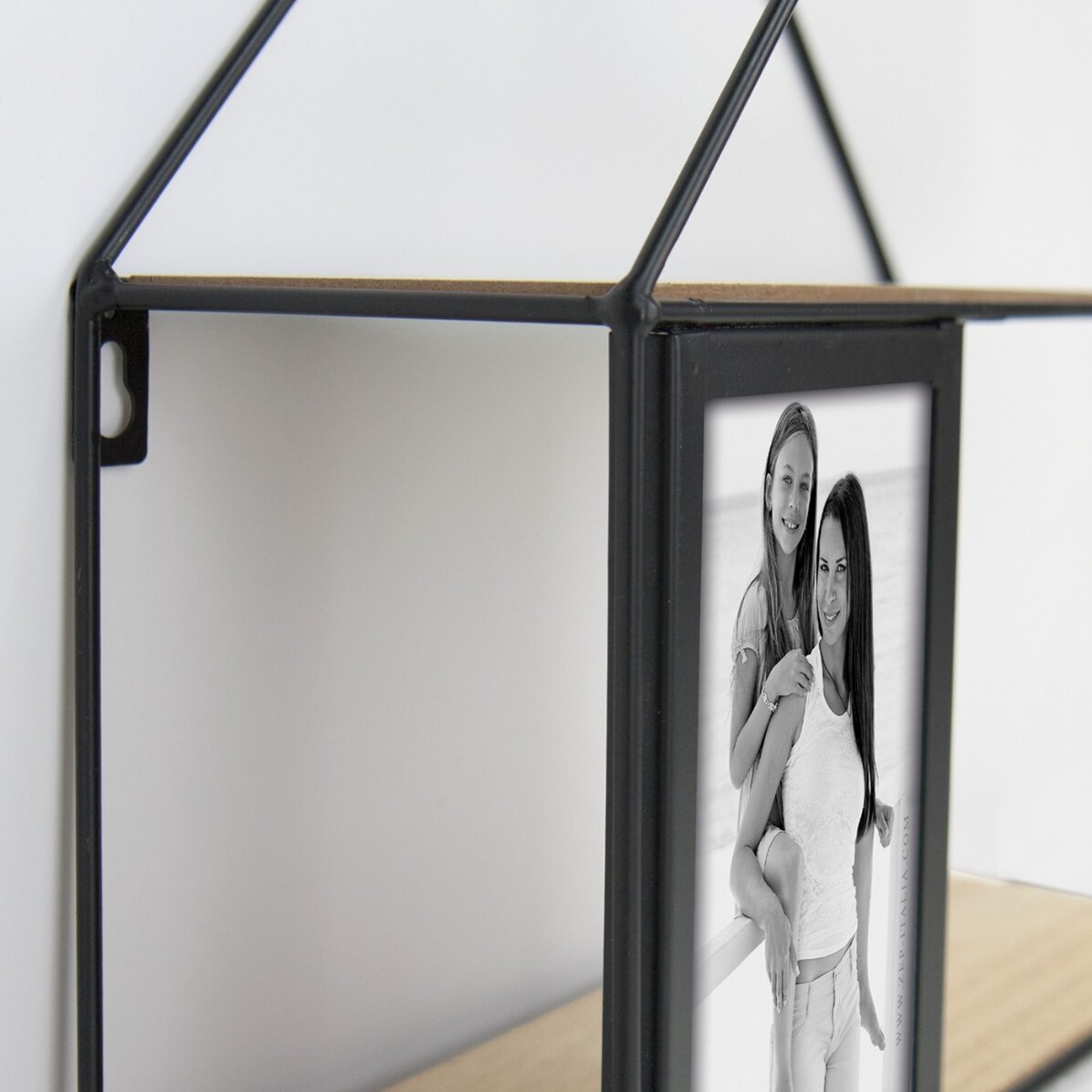 Cadru metalic cu raft și poză 30x30cm