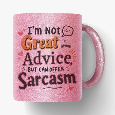 Cană cu glitter personalizată cu nume - Sarcasm