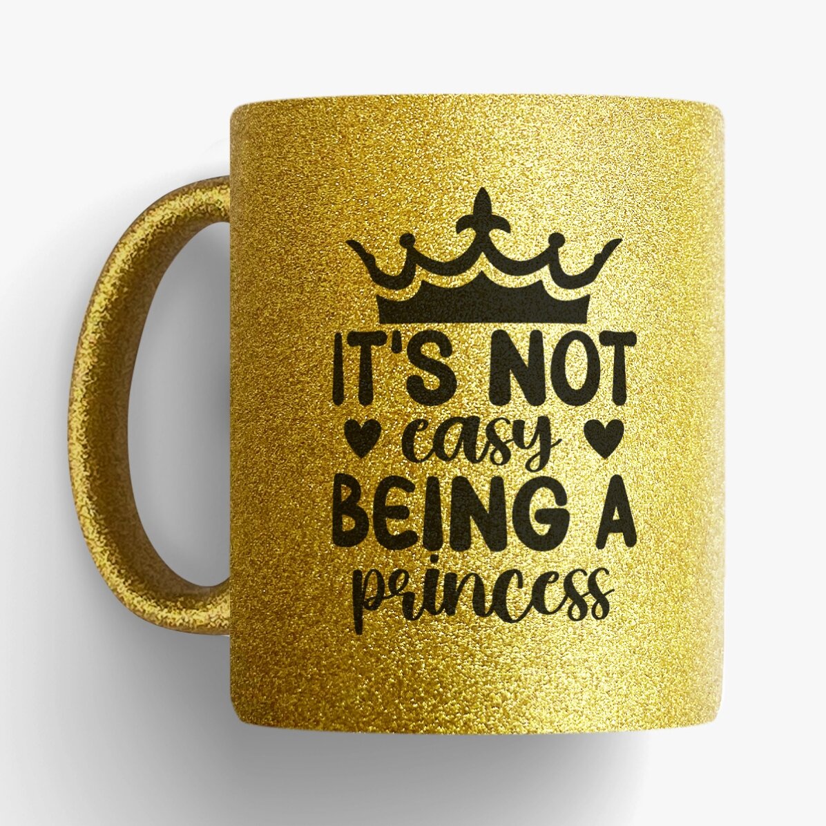 Cană cu glitter personalizată cu text - Princess