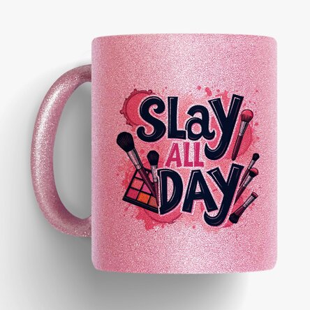 Cană cu glitter personalizată cu text - Slay