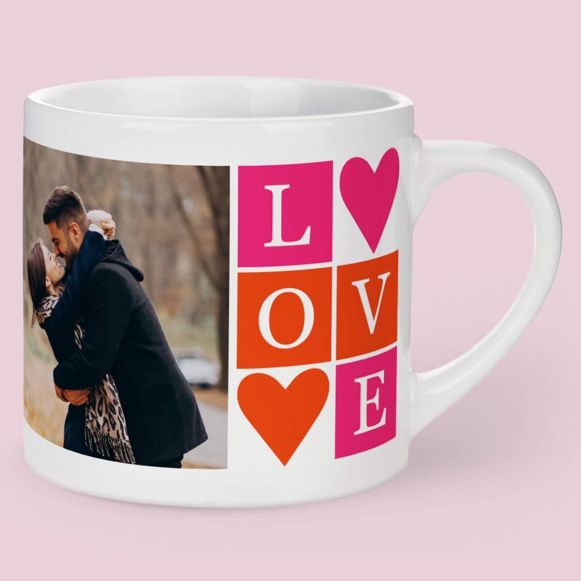 Cană espresso personalizată cu 2 poze - LOVE