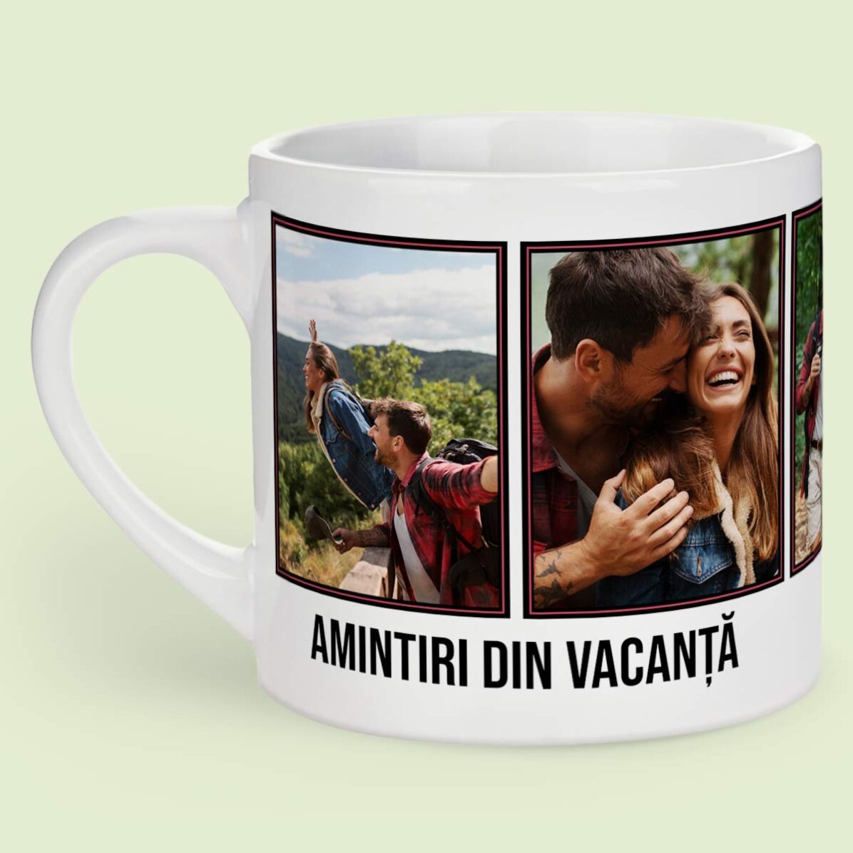 Cană espresso personalizată cu 5 poze și text - Amintiri 